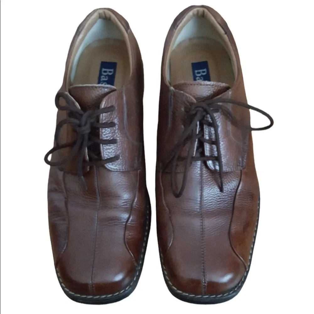 BASS Lex Mens Brown Soft Leather Lace Up Shoes Size 10.5
